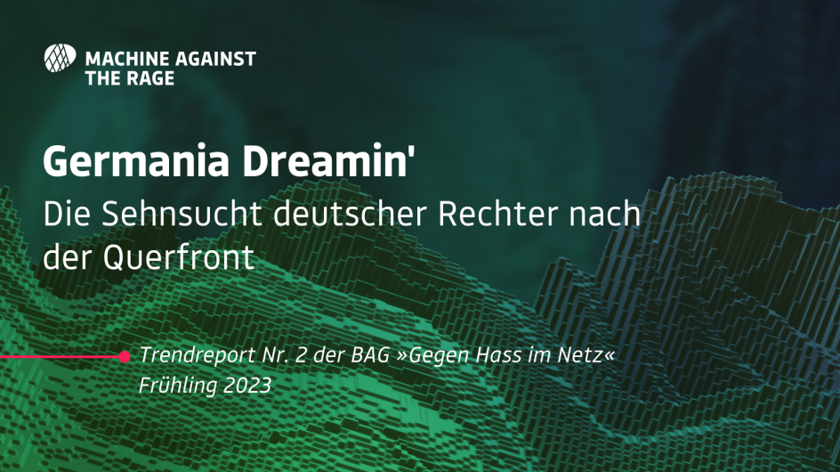 Cover-Grafik des Trendreports, Covertitel: Germania Dreamin' – Die Sehnsucht deutscher Rechter nach der Querfront