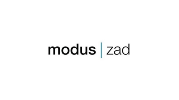 modus zad logo text dicke schrift modus links abgetrennt mit blauem Strich zad