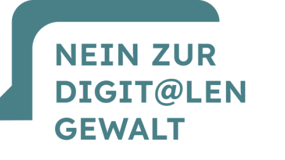Logo Nein zur digitalen Gewalt Logo mit Text: Nein zur digitalen Gewalt