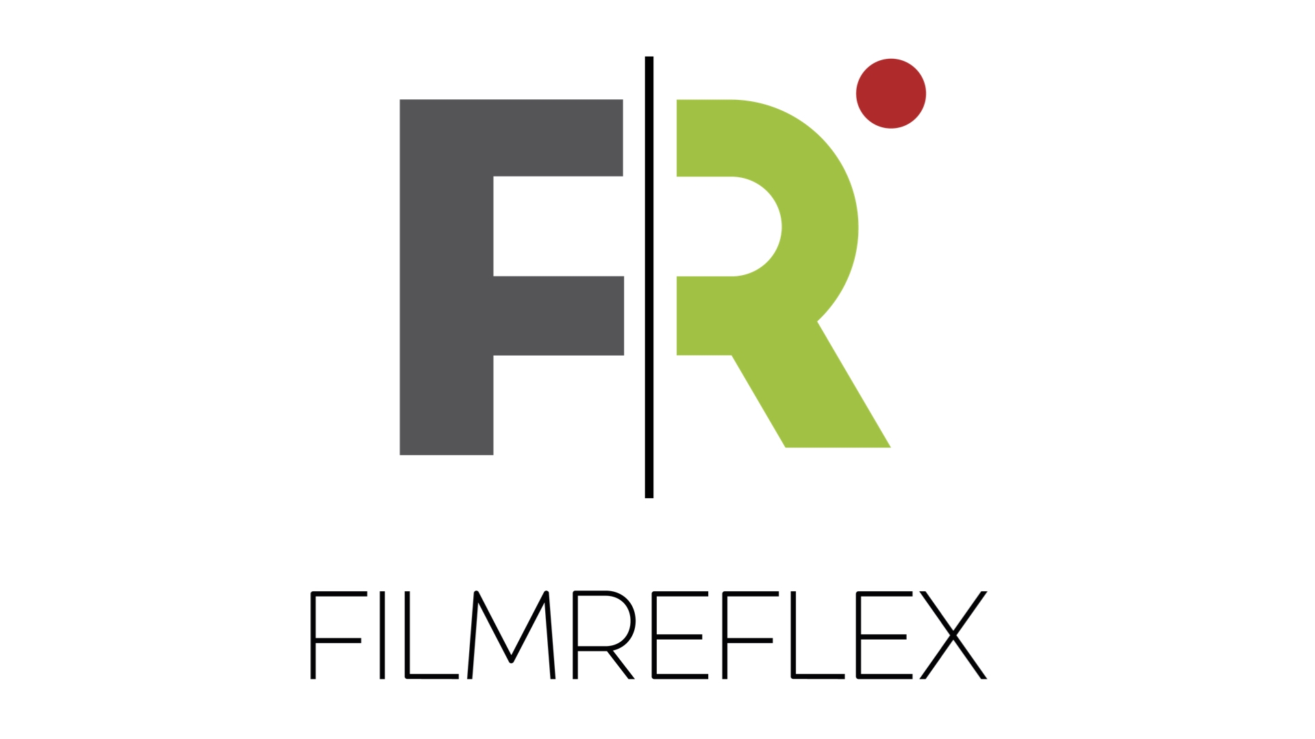 filmreflex medienpädagogik Das Bild zeigt das Logo von "Filmreflex". Das Logo besteht aus den Buchstaben "F" und "R", die stilisiert dargestellt sind. Der Buchstabe "F" ist dunkelgrau und der Buchstabe "R" ist grün. Über dem "R" befindet sich ein roter Punkt. Unter den Buchstaben steht der Schriftzug "FILMREFLEX" in Schwarz. Das Design ist modern und minimalistisch gehalten.