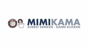 Mimikama Logo mit Text: Zuerst denken - dann klicken. 