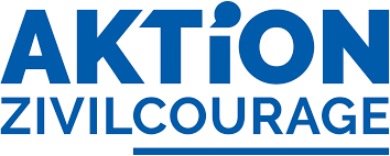 Logo, auf dem in blau „Aktion Zivilcourage“ steht