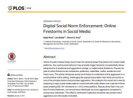 Digital Social Norm Enforcement: Online Firestorms in Social Media
