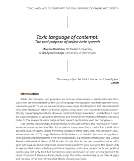 Toxic language of contempt Toxic language of contempt
